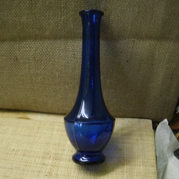 Hazel Atlas Vintage Cobalt Blue Glass Vase - Picture 15 of 16